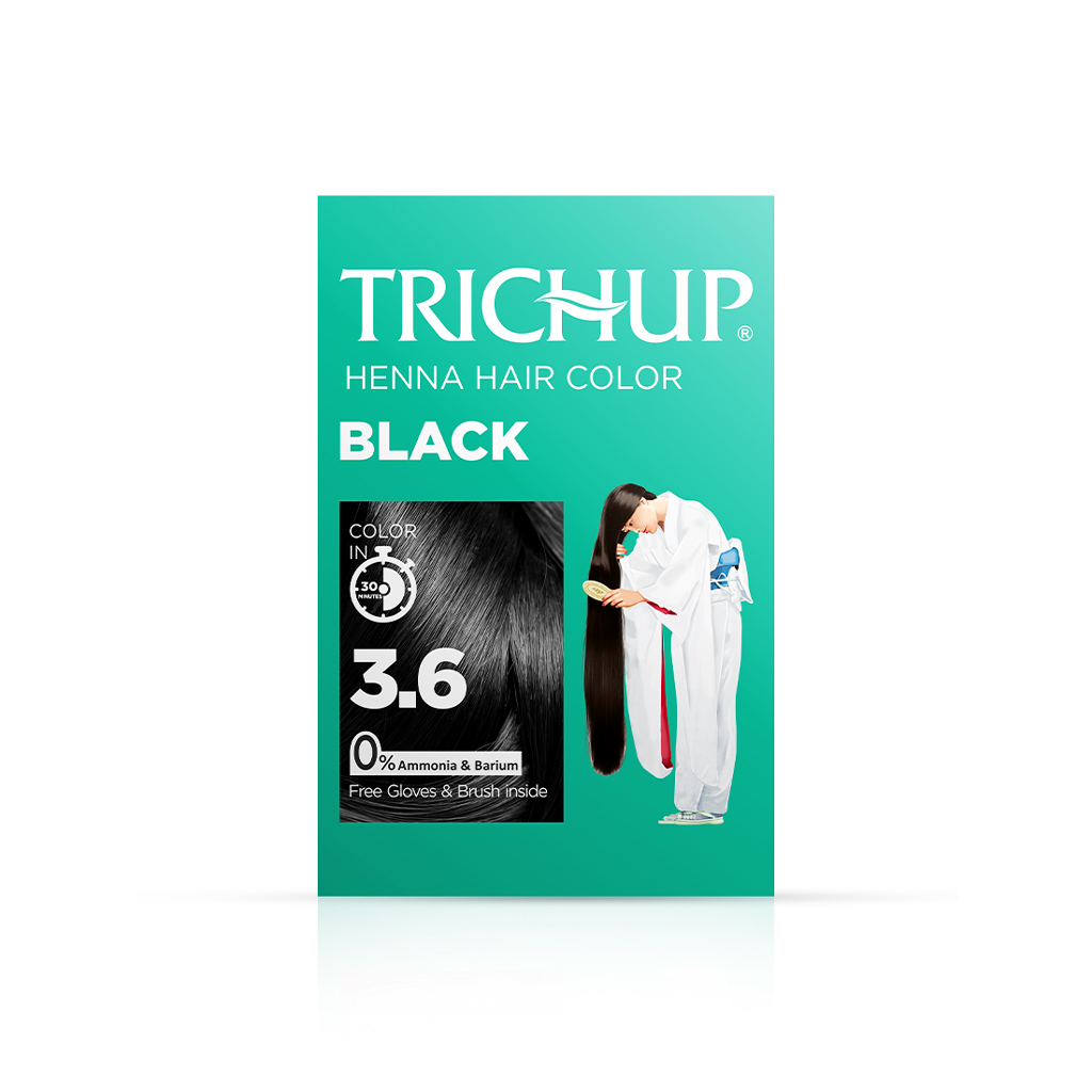 Trichup Henna натуральная краска для волос на основе хны цвет черный